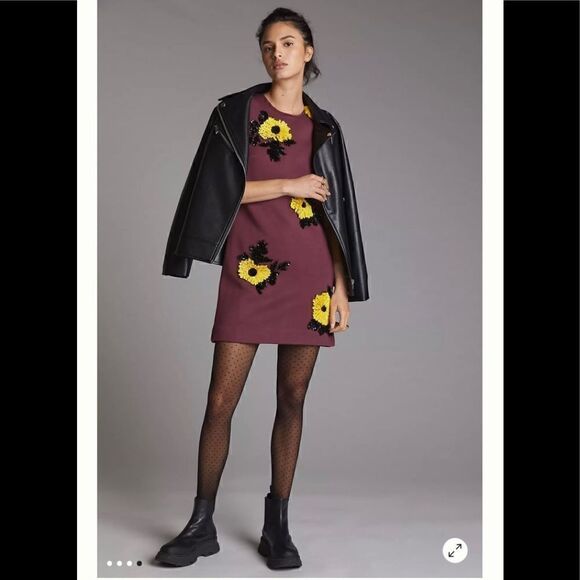 Anthropologie Sequined Shift Mini Dress size Medium - Picture 1 of 4